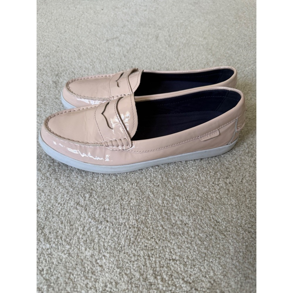 Cole Haan Grand.OS Womens Blush Pink Patent Leather Penny Loafers Shoes - Picture 5 of 7
